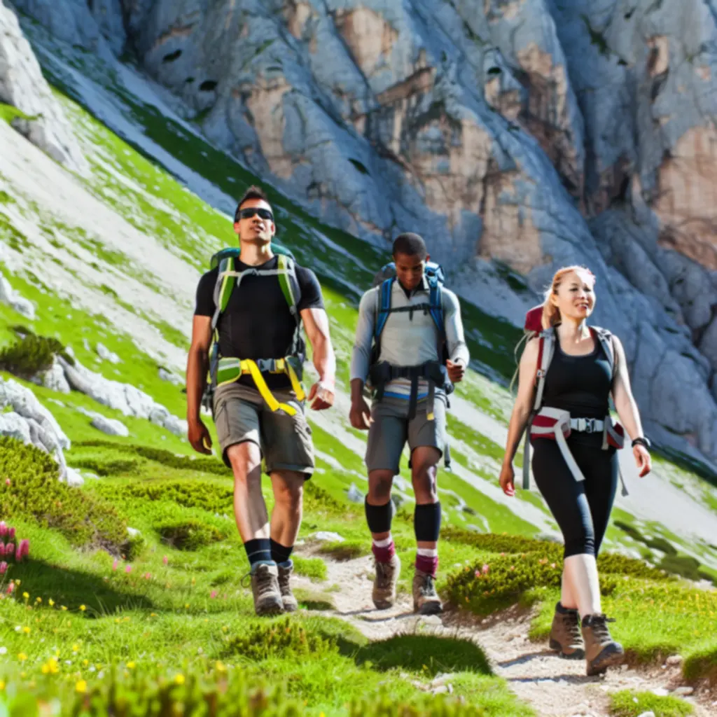 Aktív kalandtúra hegymászó csoport a természetben