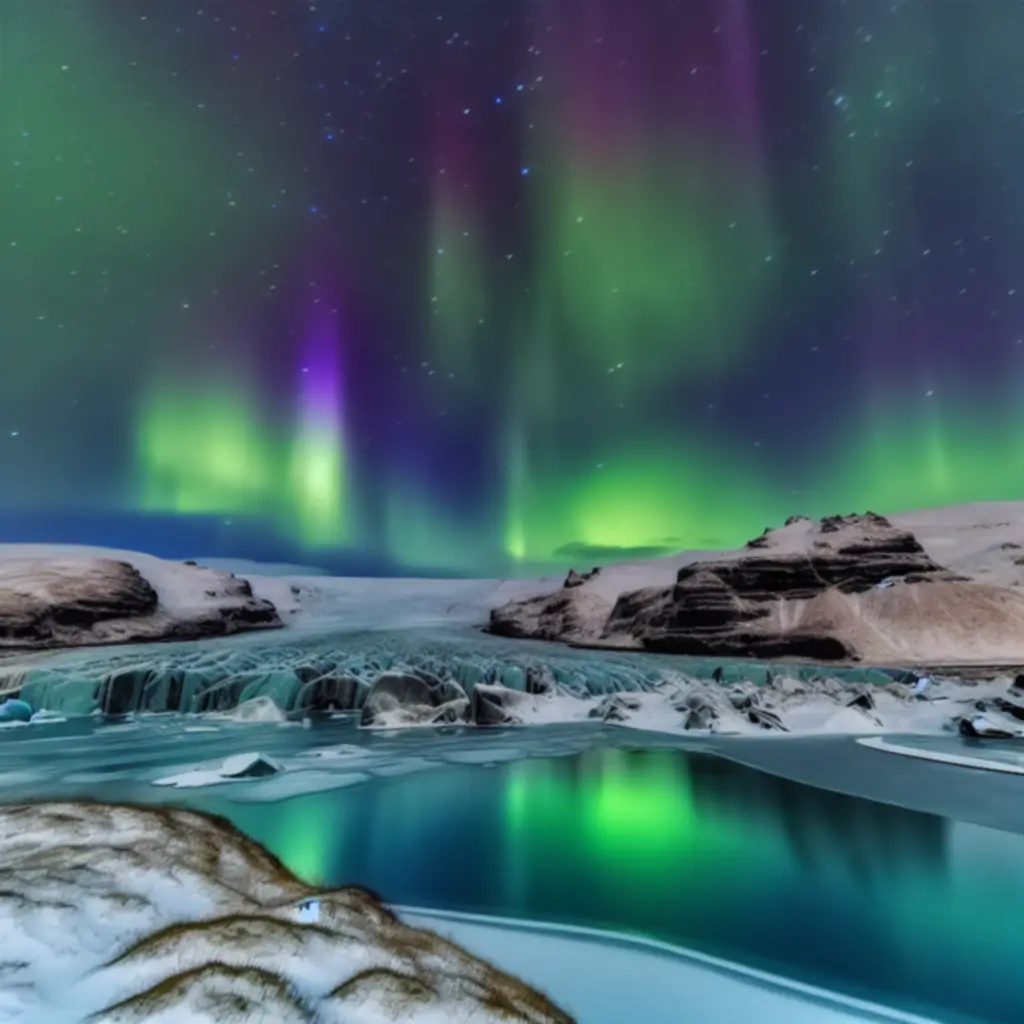 Sarki fény Izland felett