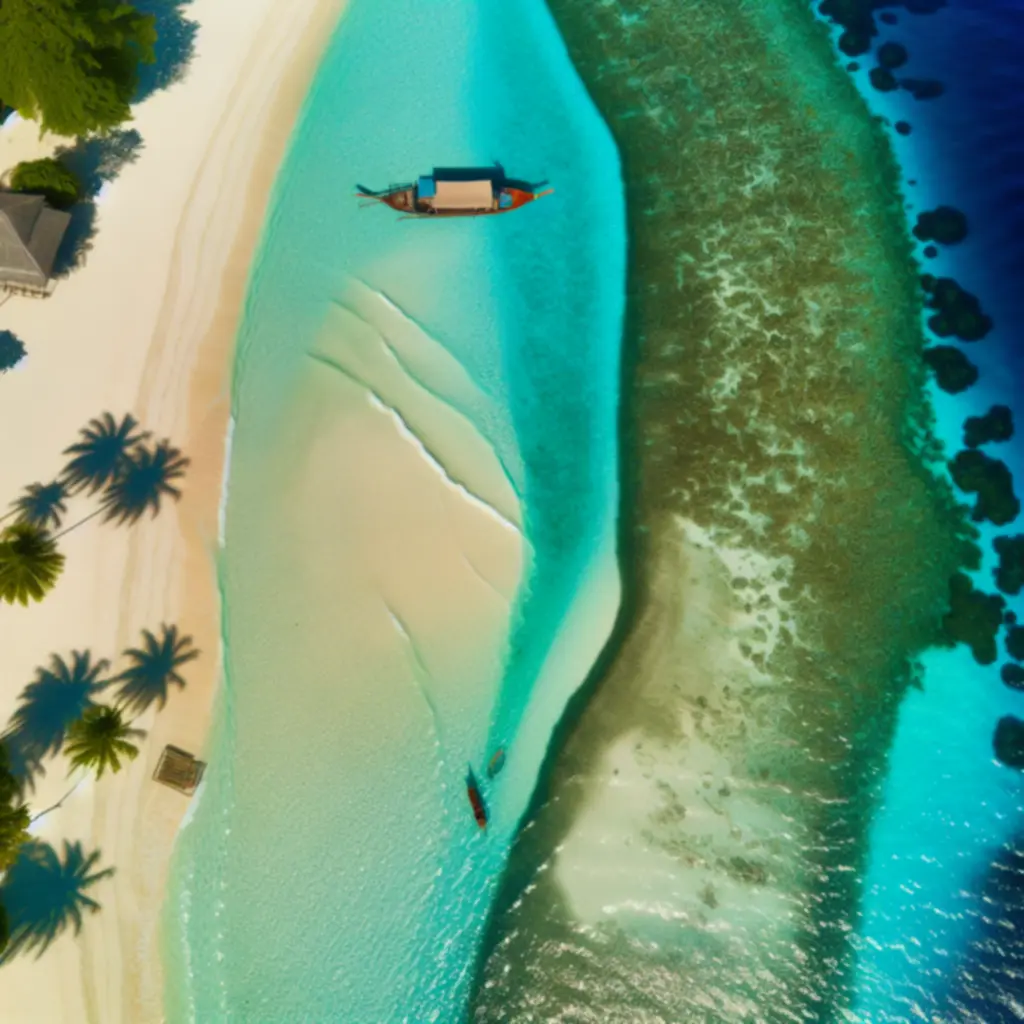 Trópusi tengerpart madártávlatból